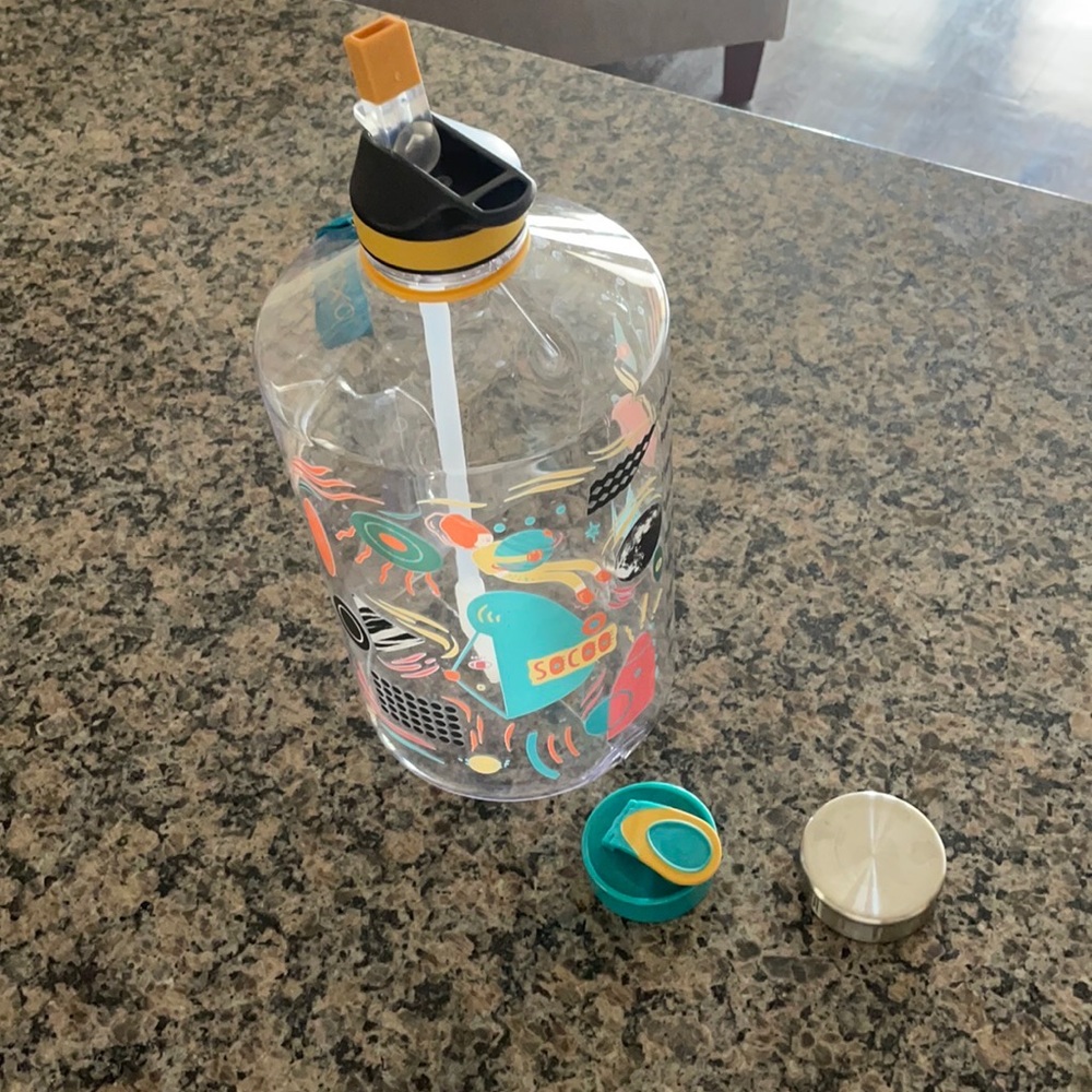 SOXCOXO 1 Gallon Water Bottle with Straw,BPA Free